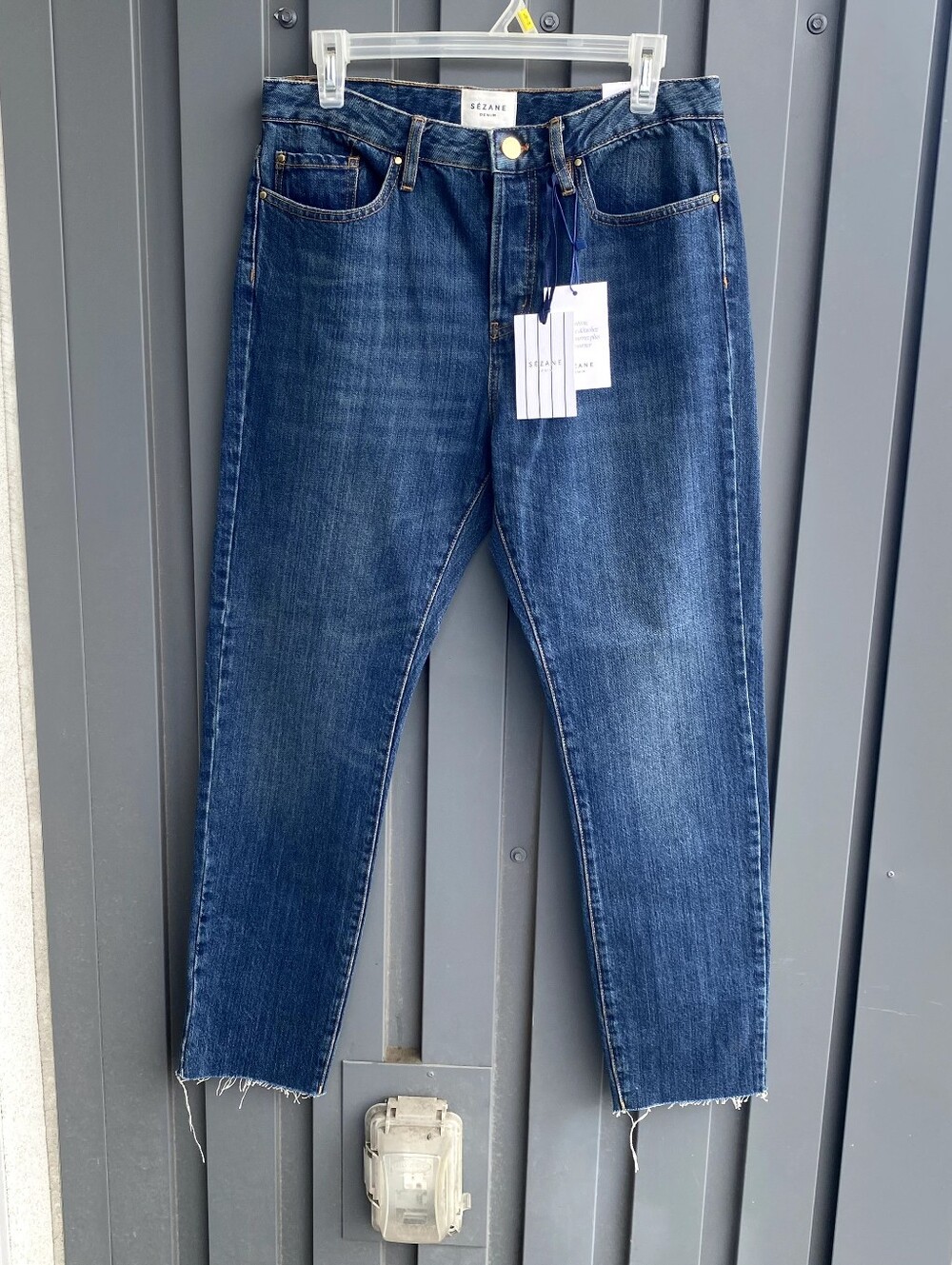 NWT Sezane Brut Sexy Ankle Jeans Raw Hem 32